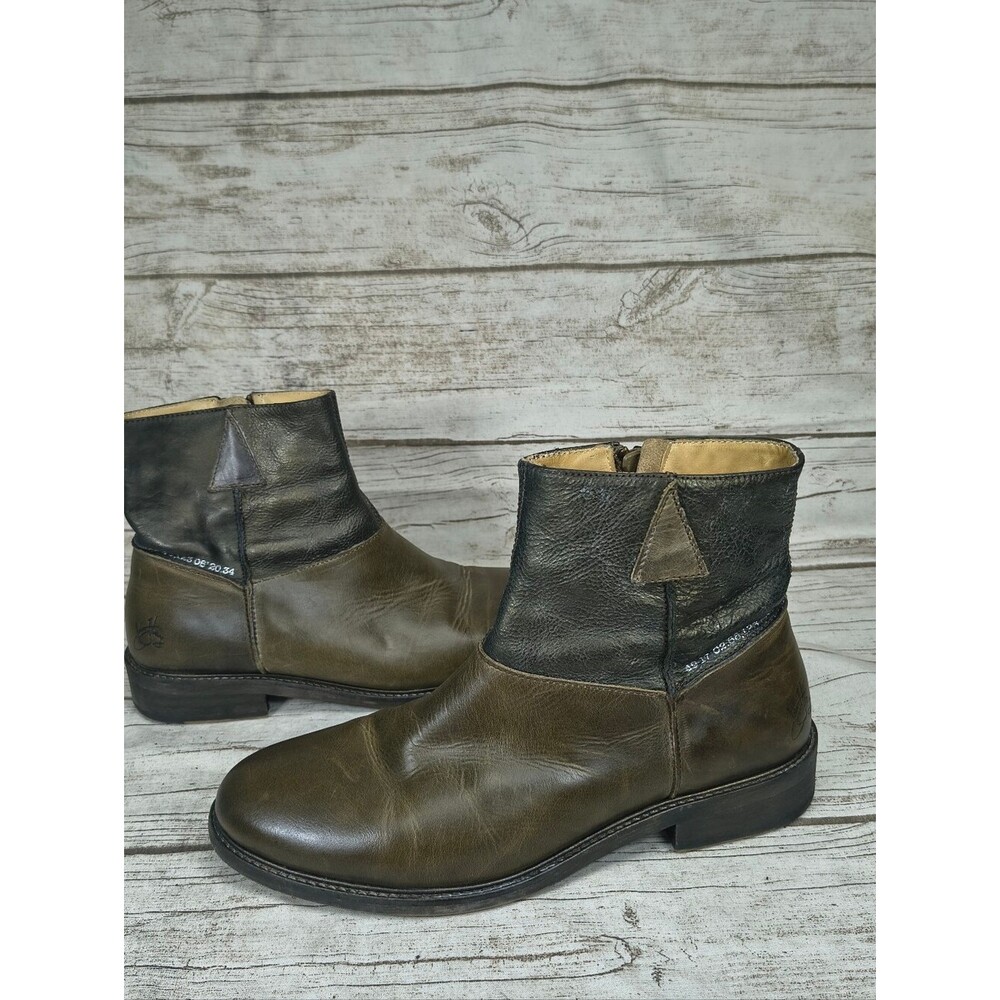 John Fluevog Green Feature Holden Contrast Ankle Boot Men Size 9